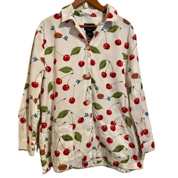 Nick & Nora Other - NICK & NORA - Sleepwear Shirt - Cherry Pie & BlueBirds - XXL